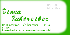 diana kuhtreiber business card